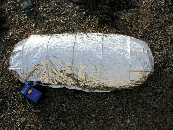 Fire shelter in use